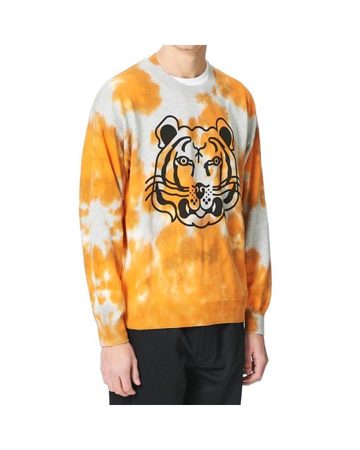 Suéter de tigre de Tie Dye KENZO de hombre de color Orange