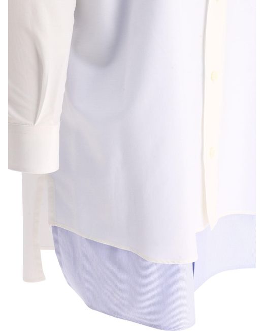 Vestido camisero de doble capa de Loewe de color White