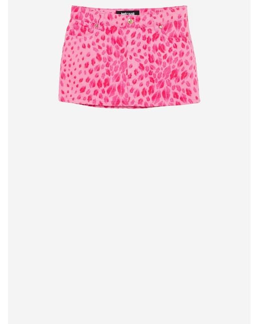 Just Cavalli Pink Mini Skirt Cotton