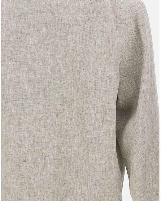 Fay Gray Washed Linen Canvas Bomber Jacket for men
