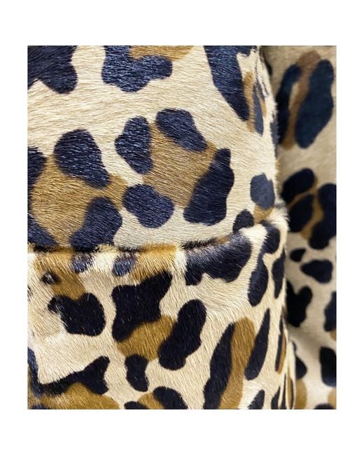 DSquared² Leopard Calf Hair Cropped Jacket in het Black
