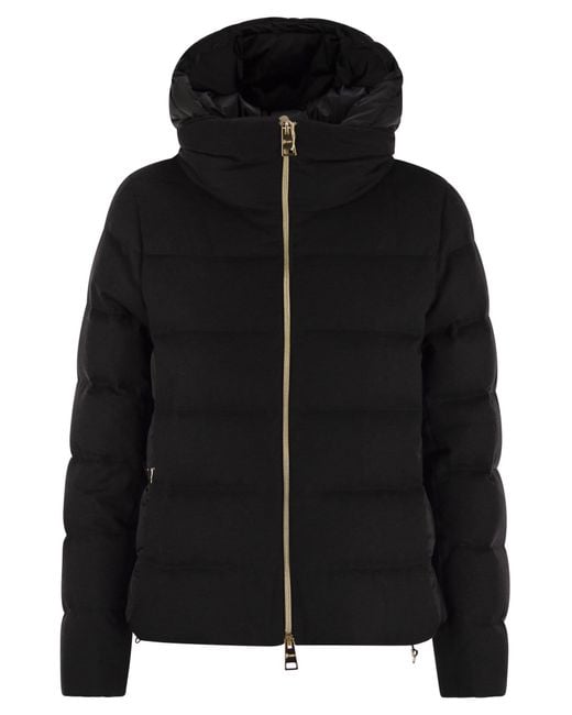 Herno Black Resort Silk And Cashmere Down Jacket