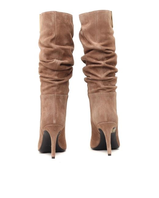 Via Roma 15 Brown Curled Boots 3/4