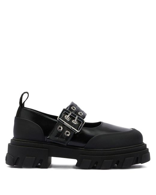 Ganni Black Cleated Ballets
