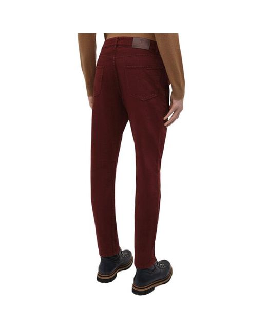 Brunello Cucinelli Red Denim Jeans for men