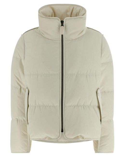 Army by Yves Salomon Gray Fur Insert Cropped Down Jacket Puffer Jackets White