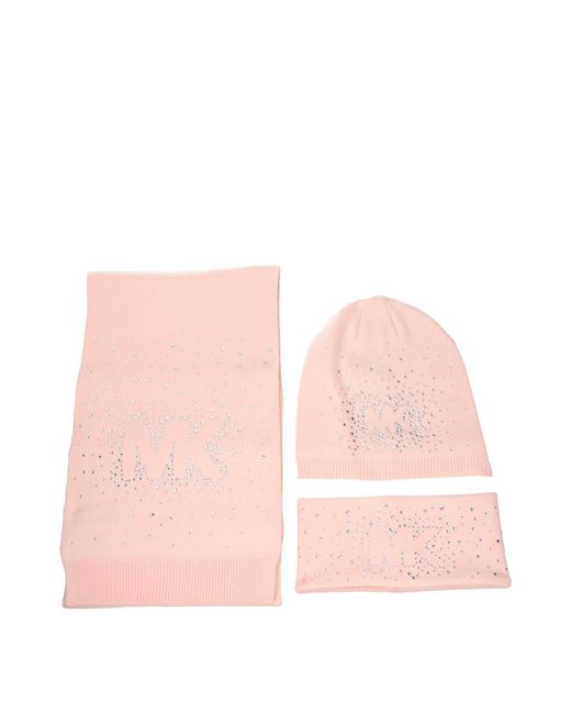 Michael Kors Pink Gift Idea Scarf, Hat And Headband Acrylic/Dust