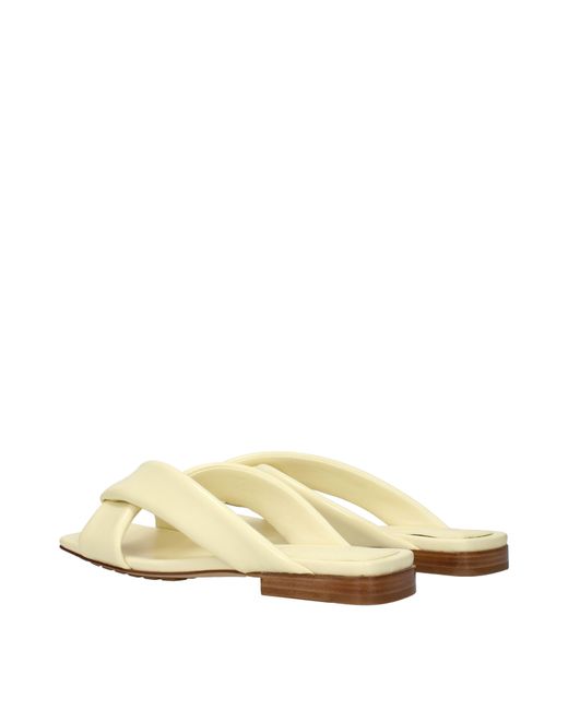 Bottega Veneta Natural Flip Flops And Clogs Riva Leather/Chamomile