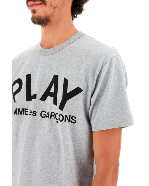 COMME DES GARÇONS PLAY Gray Comme des Garcons spielen T -Shirt mit Spieldruck