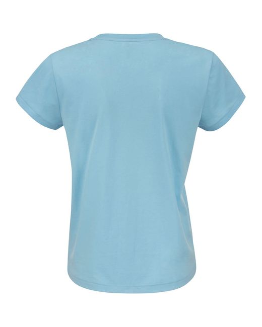 Polo Ralph Lauren Blue Crewneck Baumwoll -T -Shirt