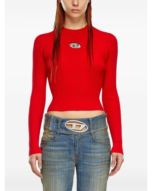 DIESEL M Valari Geribbelde Trui in het Red