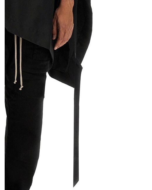Rick Owens Black Cape With Hood