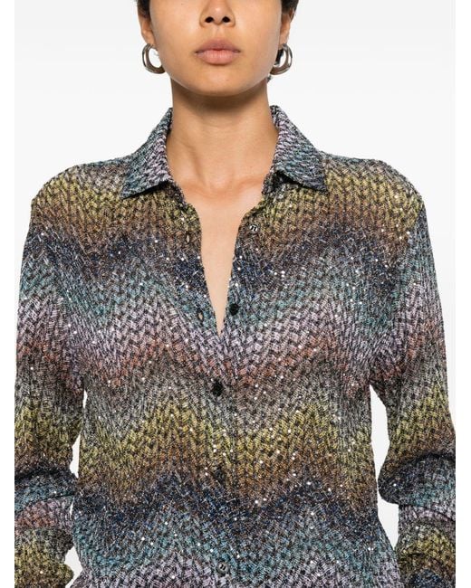Missoni Gray Zig Zag Print Shirt