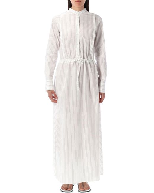 Fabiana Filippi White Striped Poplin Shirt Dress