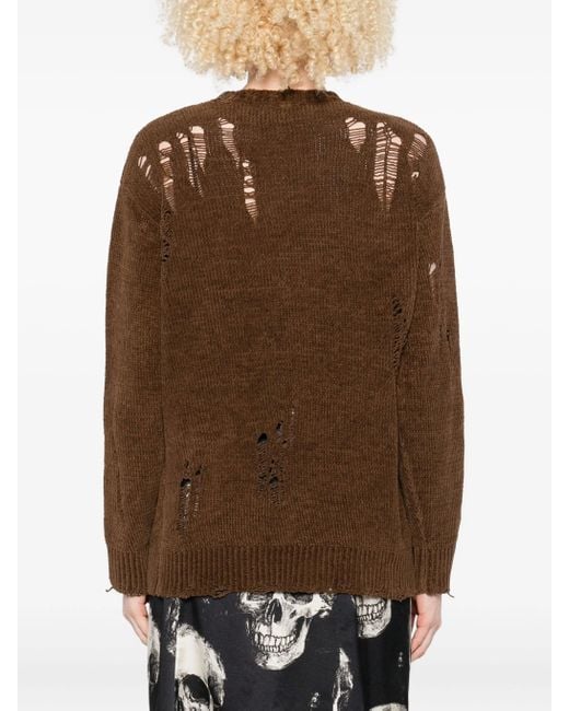 R13 Brown Boyfriend Cardigan Im Distressed-Look