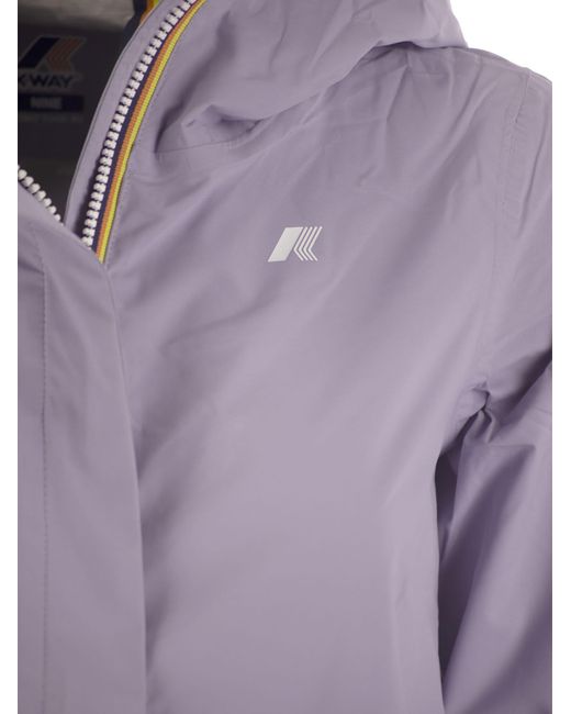 K-Way Sophie Stretch Hooded Jacket in het Purple