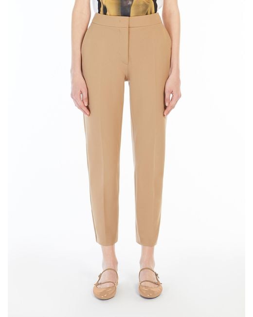 Max Mara Natural Pegno Viscose Jersey Trousers