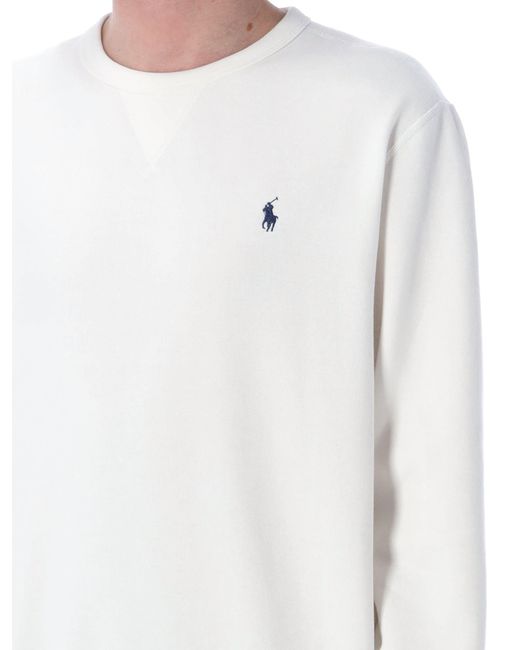 Polo Ralph Lauren White Classic Crewneck Sweatshirt for men