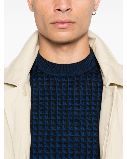 Emporio Armani Blue Wool Crewnekc Jumper for men