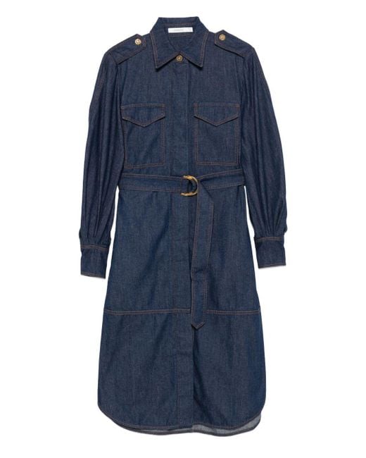 Zimmermann Blue Structured Denim Midi Dress