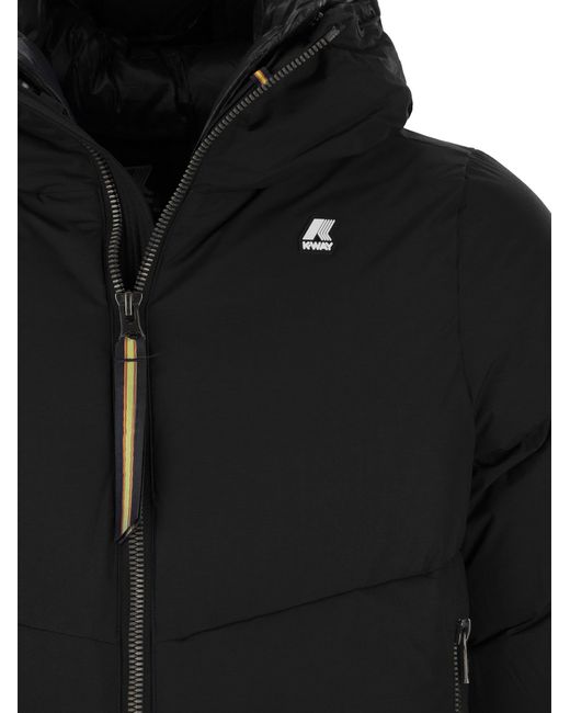 K-Way Black K Way Hugol Hooded Down Jacket for men