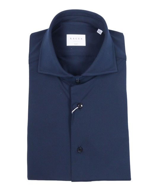 Xacus Blue Shirt Polyamide Elastane for men