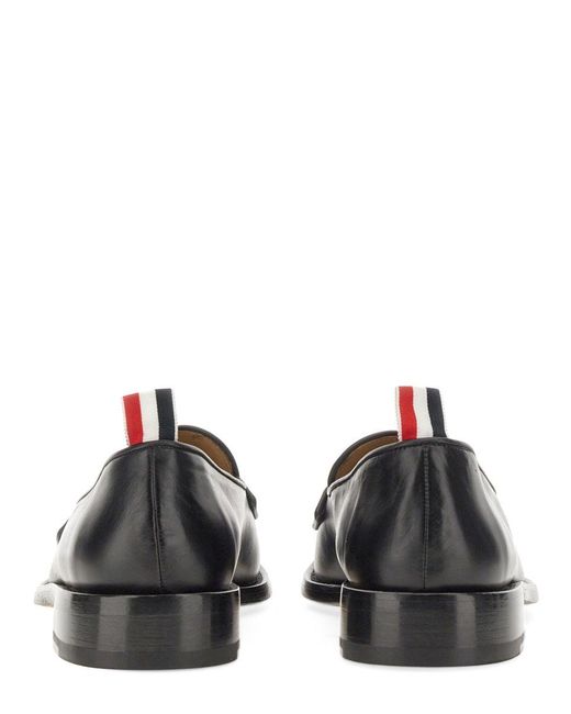 Thom Browne Black Varsity Penny Loafer for men