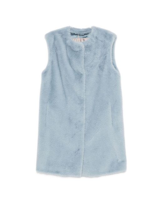 Herno Blue Faux Fur Vest