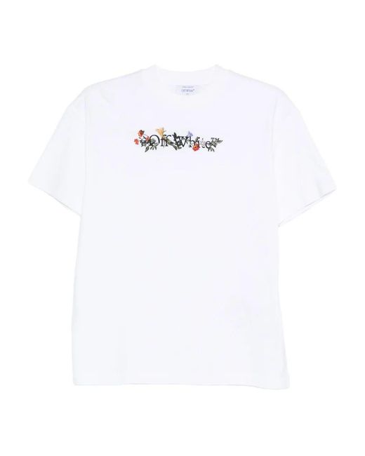 Off-White c/o Virgil Abloh White Bookish Flowers Regular Tee Blac