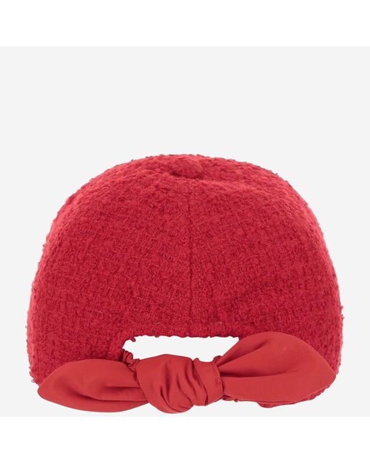 Patou Red Baseball Cap Tweed Wool