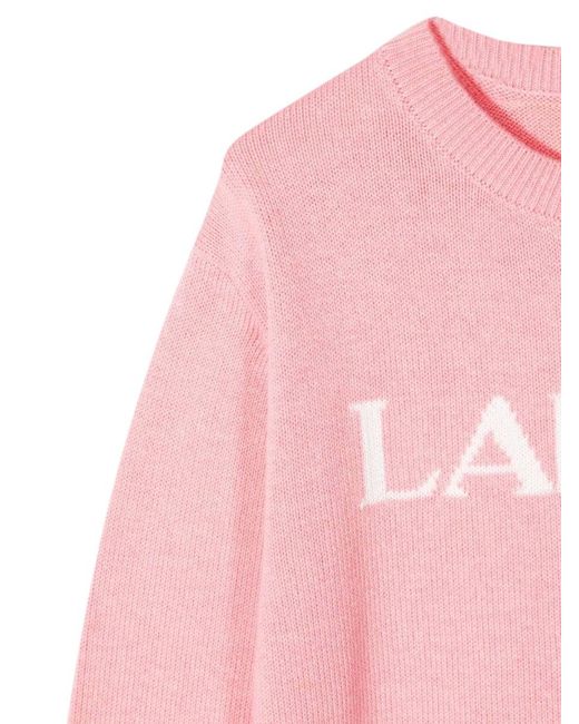 Lanvin Pink Pullover Con Logo for men