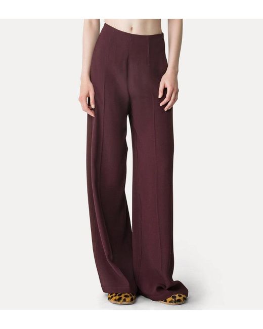 Forte Pantalón Forte Palazzo De Envers De Satén Forte Forte de color Purple