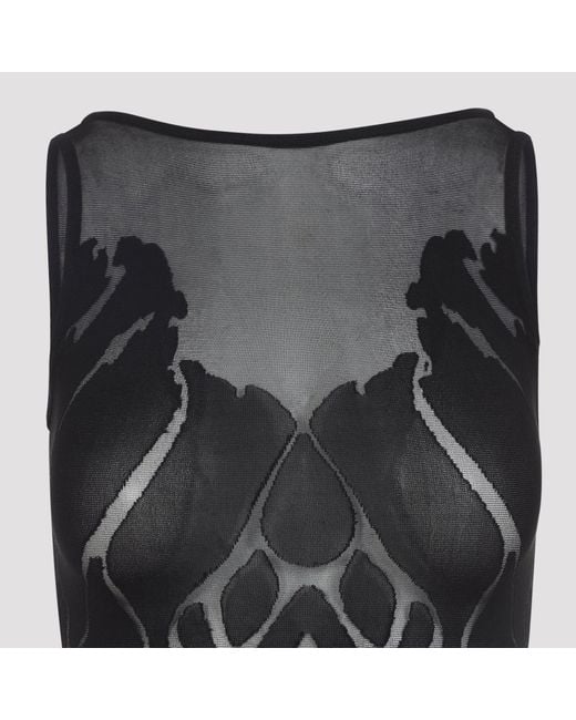 Wolford Gray Elegant Sleeveless Bodysuit