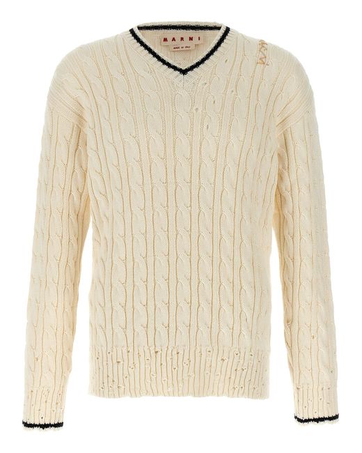 Pull de décolleté 'V' Marni pour homme en coloris Natural