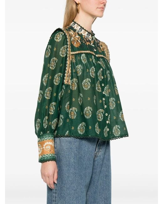 Farm Rio Green Tayla Blouse