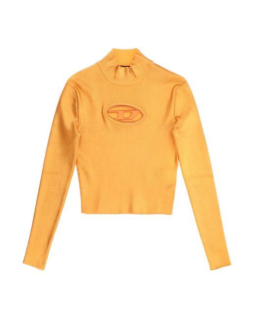 Top 'm-arcella' in maglia metallizzata di DIESEL in Yellow