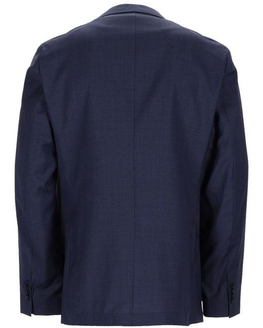 Boss Blue Virgin-Wool Serge Suit Jacket for men