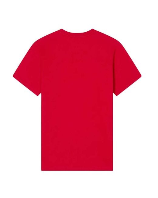 KENZO Red Slim Fit Cotton T Shirt With "Boke Flower" Embroidery