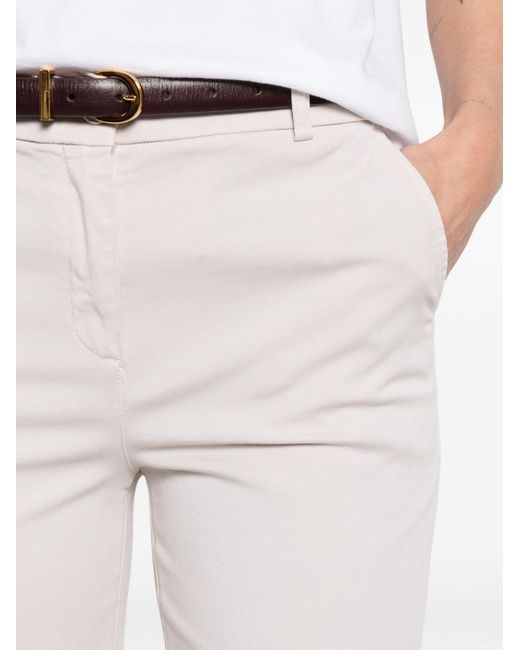 Via Masini 80 White Trousers Cotton