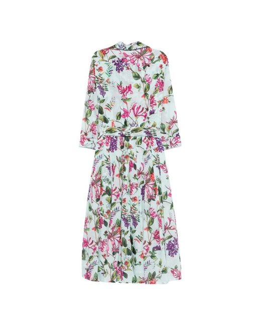 Samantha Sung White Audrey Cotton Midi Dress