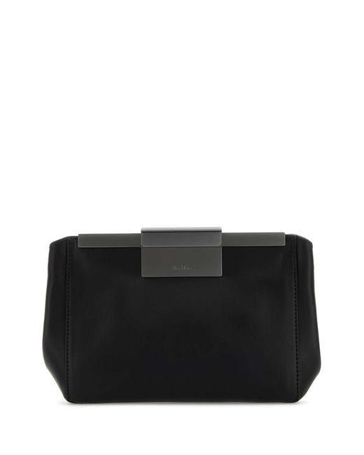 Max Mara Black Leather Belt Bag
