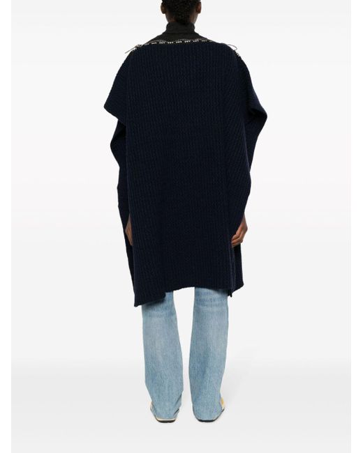 A.p.c. X Jw Anderson Blue Swann Wool Poncho for men