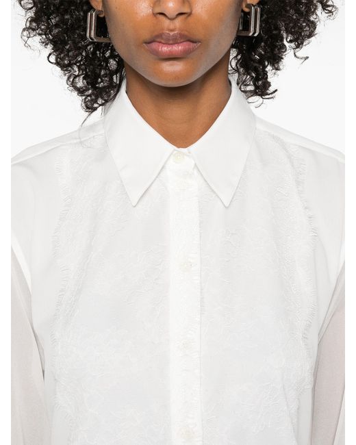 Helmut Lang White Relaxed Lace Shirt