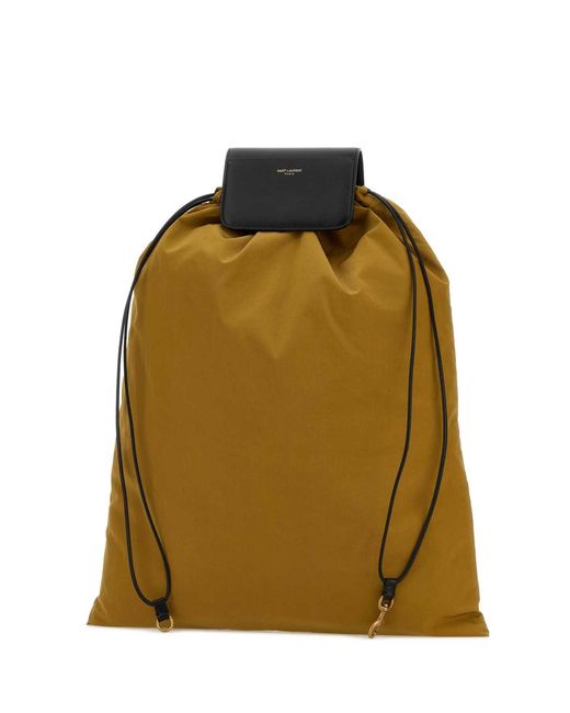 Saint Laurent Green Biscuit Canvas Shopping Bag