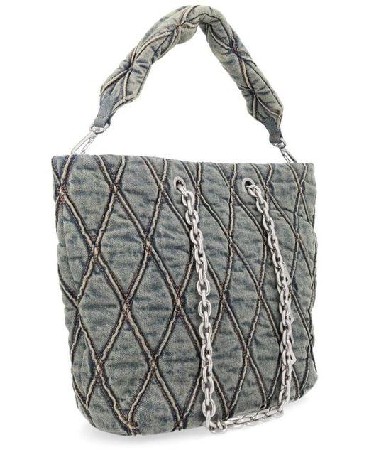 DIESEL Gray Multicolour Cotton Polyurethane Handbag