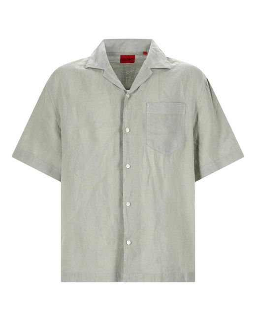 HUGO Gray Linen Shirt