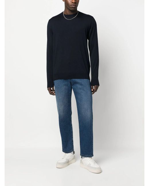 Golden Goose Deluxe Brand Blue Golden M's Regular Knit Crew Neck Light Wool Merino