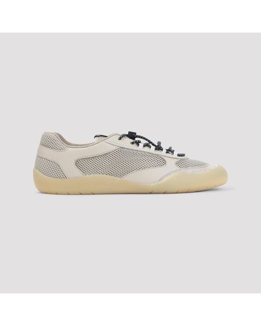 Prada Natural Lace-Up Modern Sneaker