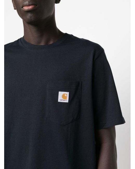 Carhartt Blue Logo-Patch Cotton T-Shirt