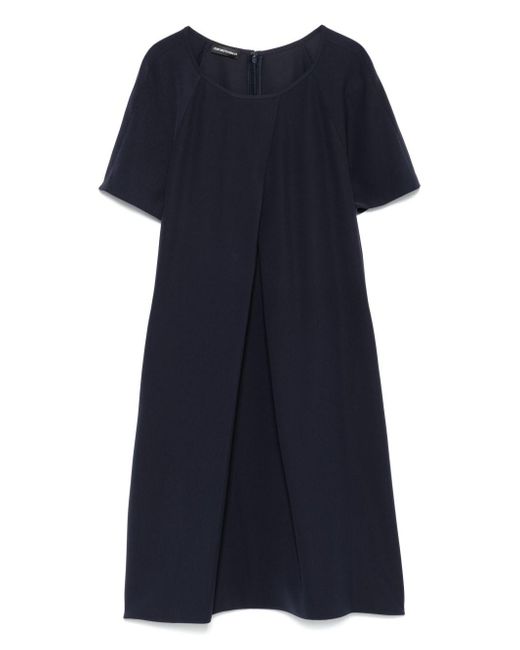 Emporio Armani Blue Cady Short Dress